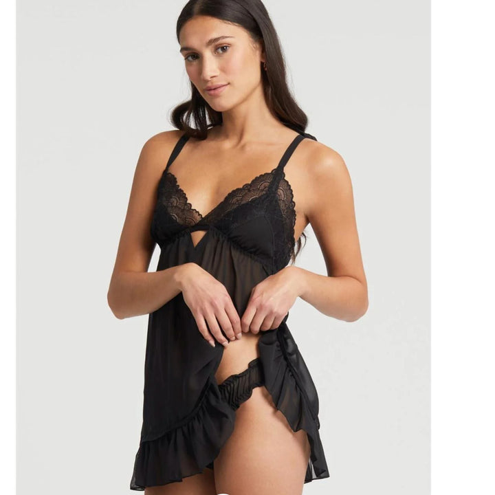 Rya Collection Dahlia Babydoll 543 in Black-Loungewear-Rya Collection-Black-XSmall-Anna Bella Fine Lingerie, Reveal Your Most Gorgeous Self!