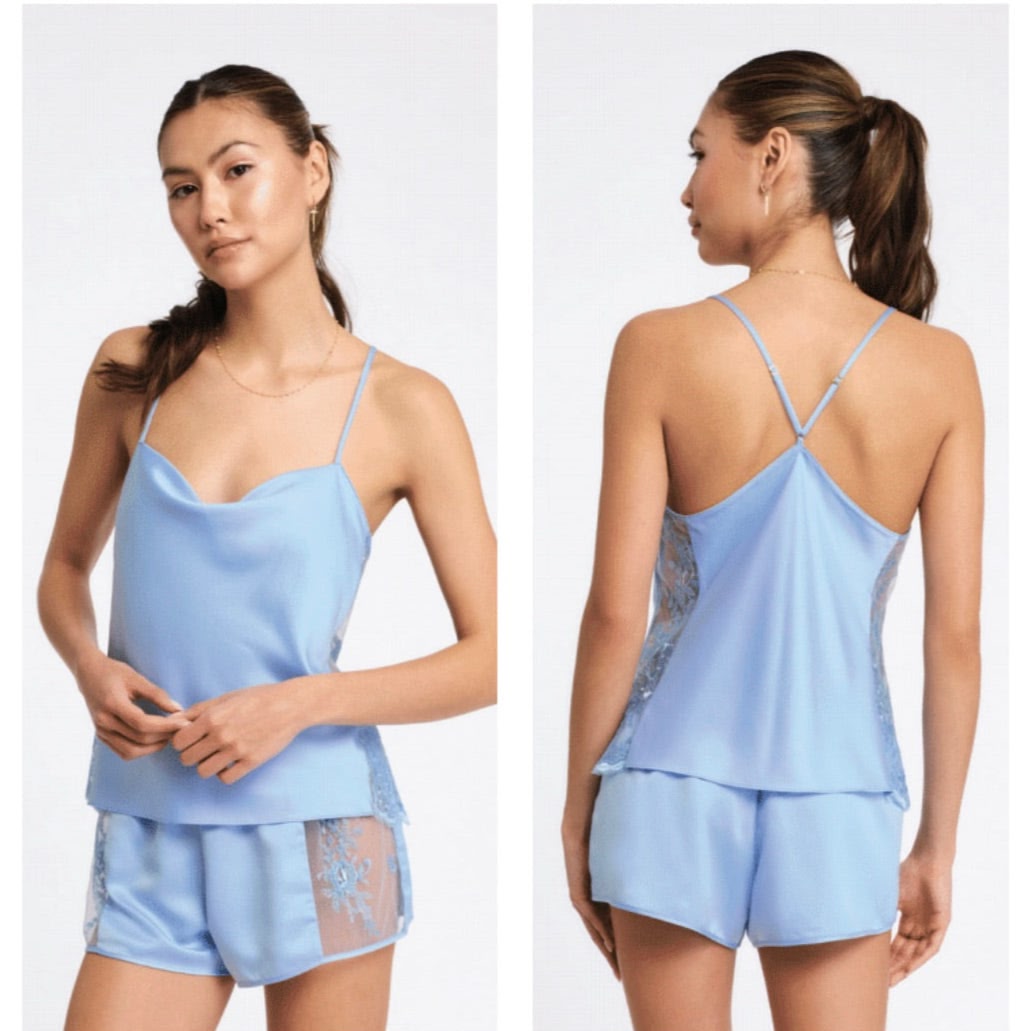Rya Collection Darling Cami Tap Set 379 in Cornflower Blue-Loungewear-Rya Collection-Cornflower Blue-XSmall-Anna Bella Fine Lingerie, Reveal Your Most Gorgeous Self!