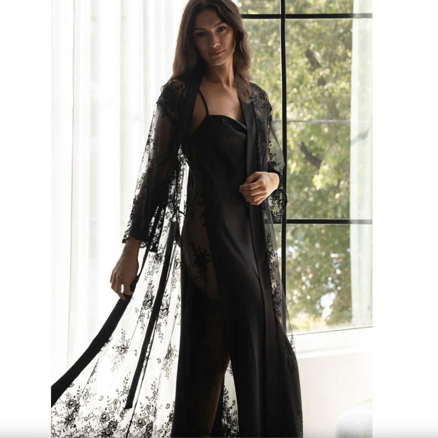 Rya Collection Darling Long Gown 219 in Black-Anna Bella Fine Lingerie-Black-XSmall-