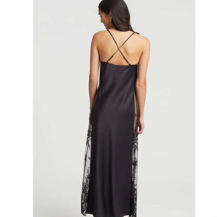 Rya Collection Darling Long Gown 219 in Black-Loungewear-Rya Collection-Black-XSmall-Anna Bella Fine Lingerie, Reveal Your Most Gorgeous Self!
