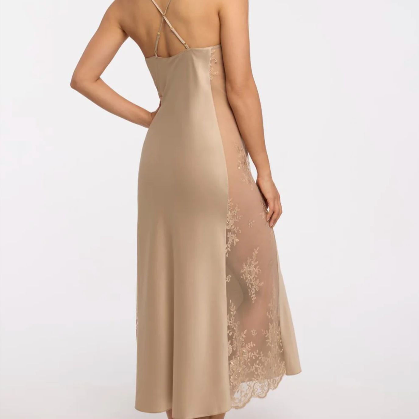 Rya Collection Darling Long Gown 219 in Latte-Anna Bella Fine Lingerie-Latte-XSmall-