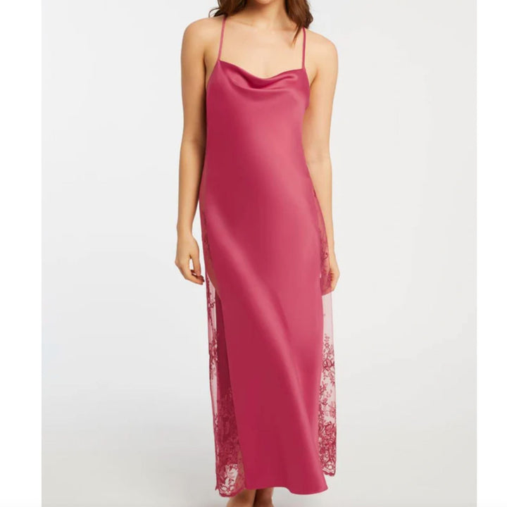 Rya Collection Darling Long Gown 219 in Lipstick-Loungewear-Rya Collection-Lipstick-XSmall-Anna Bella Fine Lingerie, Reveal Your Most Gorgeous Self!