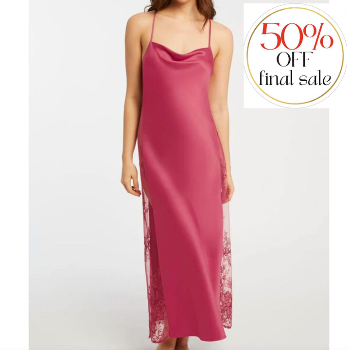 Rya Collection Darling Long Gown 219 in Lipstick-Loungewear-Rya Collection-Lipstick-XSmall-Anna Bella Fine Lingerie, Reveal Your Most Gorgeous Self!