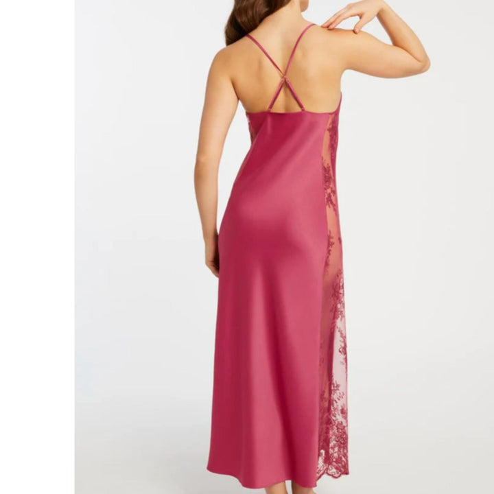 Rya Collection Darling Long Gown 219 in Lipstick-Loungewear-Rya Collection-Lipstick-XSmall-Anna Bella Fine Lingerie, Reveal Your Most Gorgeous Self!