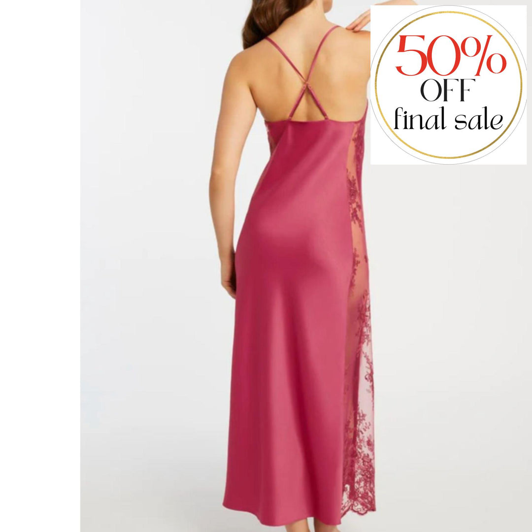 Rya Collection Darling Long Gown 219 in Lipstick-Loungewear-Rya Collection-Lipstick-XSmall-Anna Bella Fine Lingerie, Reveal Your Most Gorgeous Self!