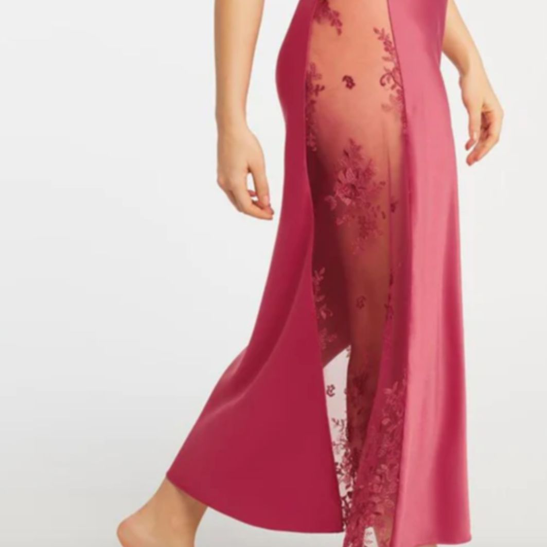Rya Collection Darling Long Gown 219 in Lipstick-Loungewear-Rya Collection-Lipstick-XSmall-Anna Bella Fine Lingerie, Reveal Your Most Gorgeous Self!