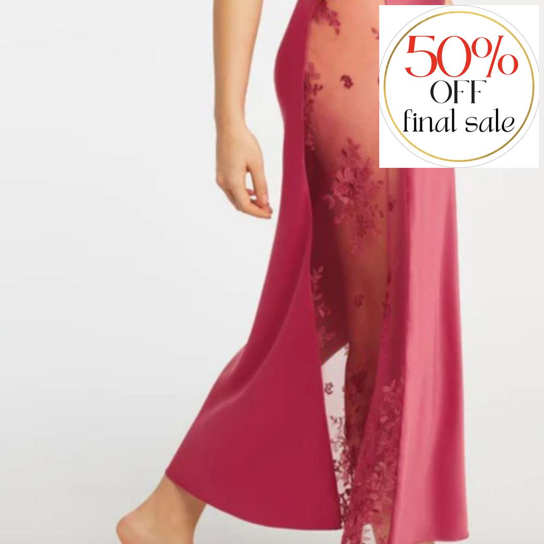 Rya Collection Darling Long Gown 219 in Lipstick-Loungewear-Rya Collection-Lipstick-XSmall-Anna Bella Fine Lingerie, Reveal Your Most Gorgeous Self!