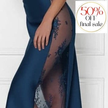 Rya Collection Darling Long Gown in Celestial Blue 219-Loungewear-Rya Collection-Celestial Blue-XSmall-Anna Bella Fine Lingerie, Reveal Your Most Gorgeous Self!
