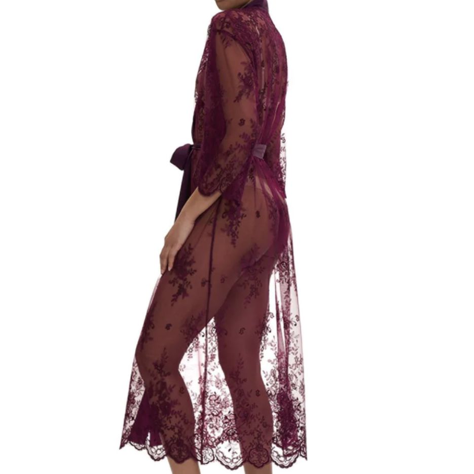 Rya Collection Darling Long Robe 220 in Aubergine-Robes-Rya Collection-Aubergine-XSmall/Small-Anna Bella Fine Lingerie, Reveal Your Most Gorgeous Self!