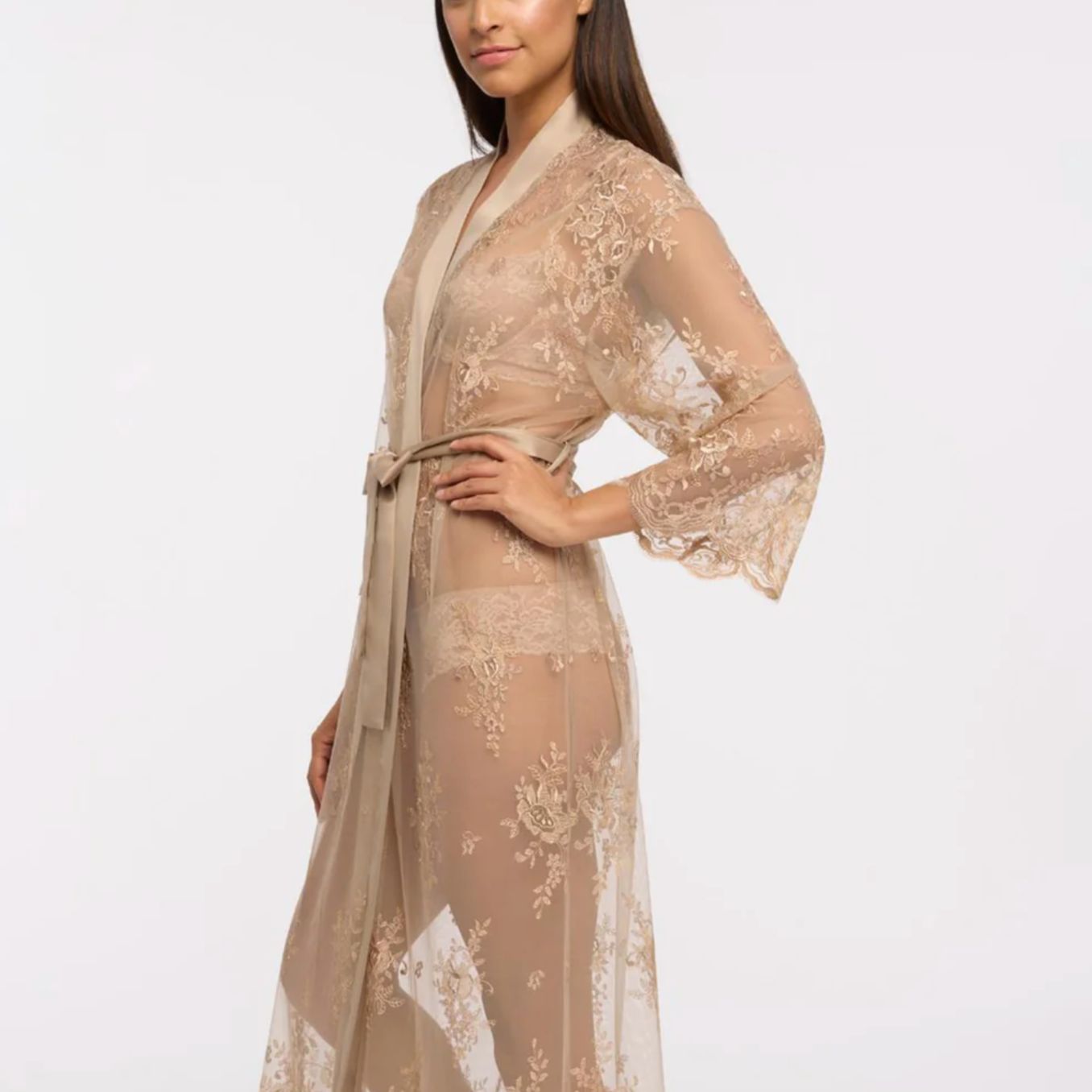 Rya Collection Darling Long Robe 220 in Latte-Anna Bella Fine Lingerie-Latte-XSmall/Small-