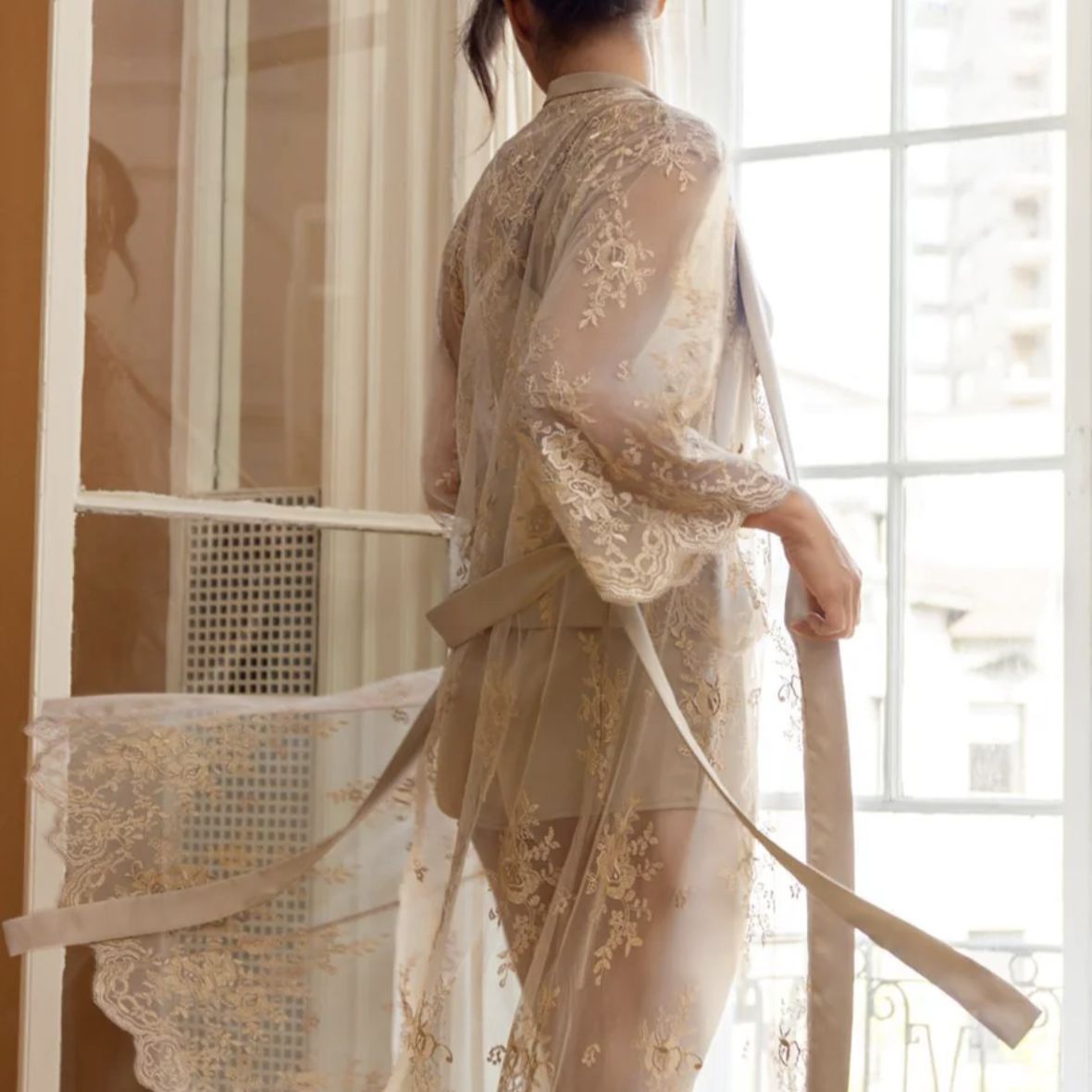 Rya Collection Darling Long Robe 220 in Latte-Robes-Rya Collection-Latte-XSmall/Small-Anna Bella Fine Lingerie, Reveal Your Most Gorgeous Self!