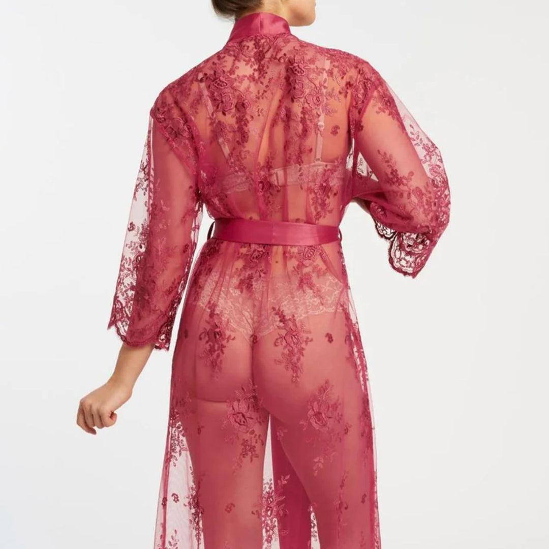 Rya Collection Darling Long Robe 220 in Lipstick-Robes-Rya Collection-Lipstick-XSmall/Small-Anna Bella Fine Lingerie, Reveal Your Most Gorgeous Self!