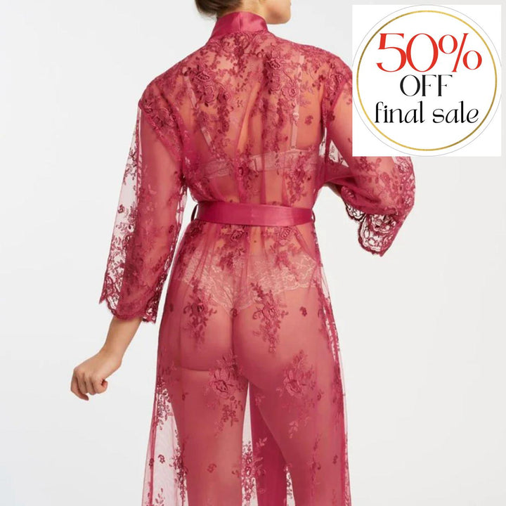Rya Collection Darling Long Robe 220 in Lipstick-Robes-Rya Collection-Lipstick-XSmall/Small-Anna Bella Fine Lingerie, Reveal Your Most Gorgeous Self!