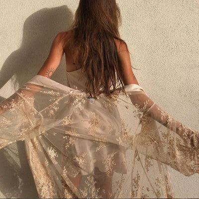 Rya Collection Darling Short Cover Up in Champagne 197-Robes-Rya Collection-Champagne-XSmall/Small-Anna Bella Fine Lingerie, Reveal Your Most Gorgeous Self!