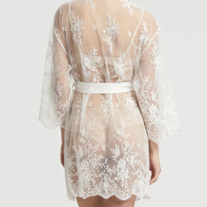 Rya Collection Darling Short Cover Up in Ivory 197-Robes-Rya Collection-Ivory-XSmall/Small-Anna Bella Fine Lingerie, Reveal Your Most Gorgeous Self!