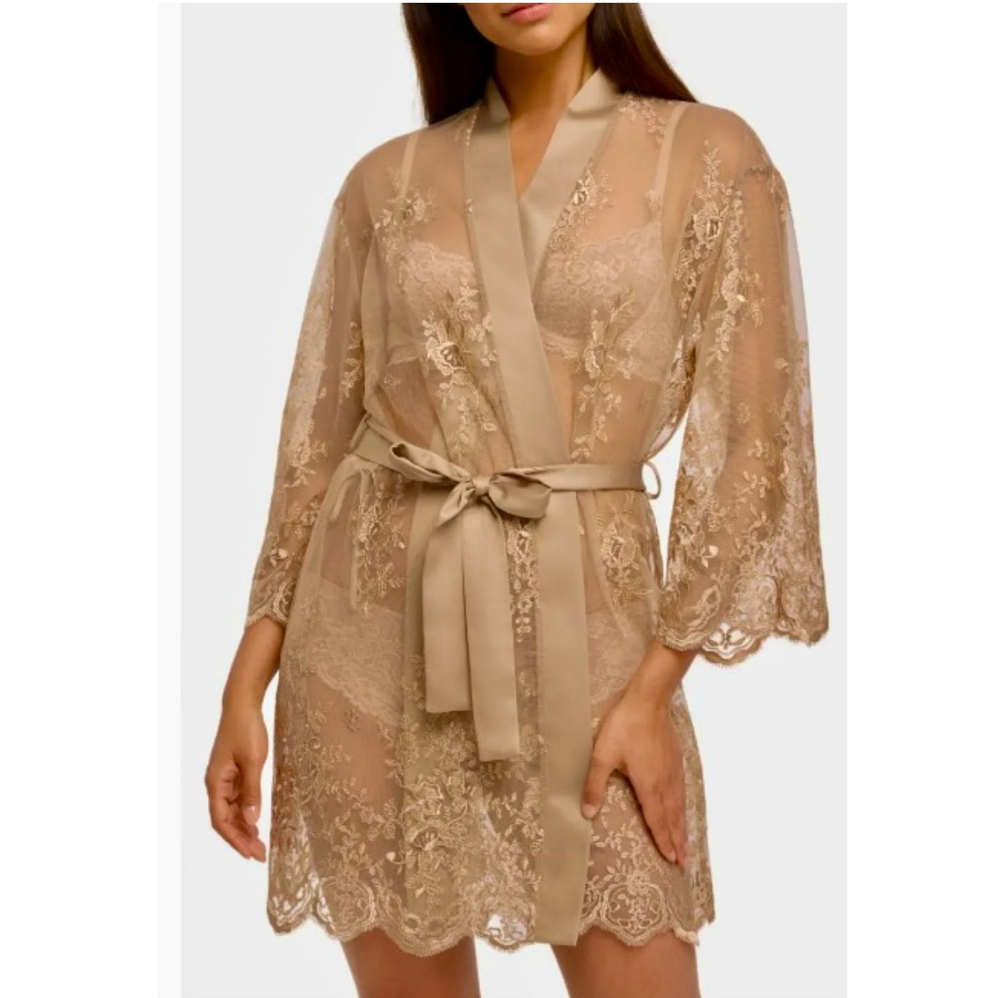 Rya Collection Darling Short Cover Up in Latte 197-Anna Bella Fine Lingerie-Latte-XSmall/Small-