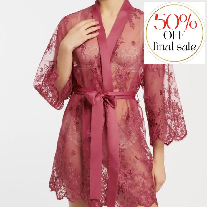 Rya Collection Darling Short Cover Up in Lipstick 197-Robes-Rya Collection-Lipstick-XSmall/Small-Anna Bella Fine Lingerie, Reveal Your Most Gorgeous Self!