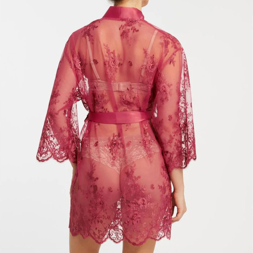 Rya Collection Darling Short Cover Up in Lipstick 197-Robes-Rya Collection-Lipstick-XSmall/Small-Anna Bella Fine Lingerie, Reveal Your Most Gorgeous Self!