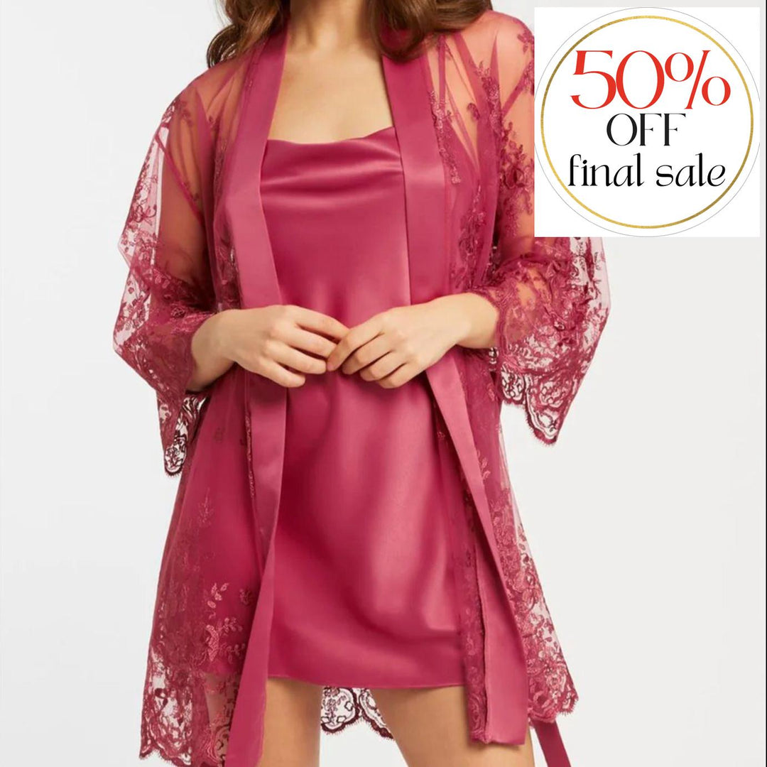 Rya Collection Darling Short Cover Up in Lipstick 197-Robes-Rya Collection-Lipstick-XSmall/Small-Anna Bella Fine Lingerie, Reveal Your Most Gorgeous Self!