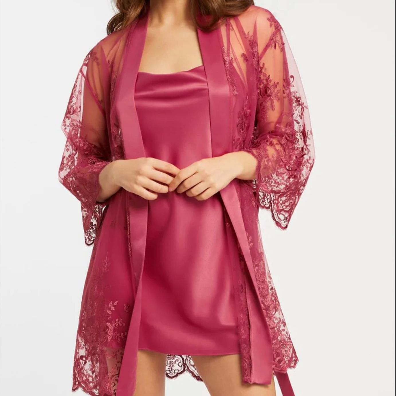 Rya Collection Darling Short Cover Up in Lipstick 197-Robes-Rya Collection-Lipstick-XSmall/Small-Anna Bella Fine Lingerie, Reveal Your Most Gorgeous Self!