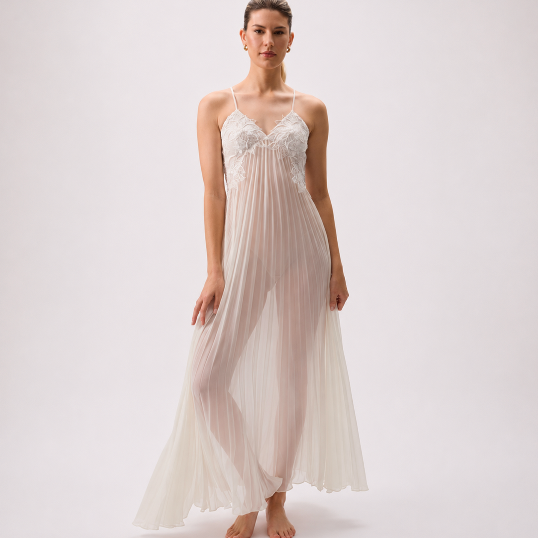 Rya Collection Delight Gown in Ivory 1024-Sleepwear-Rya Collection-Ivory-Small-Anna Bella Fine Lingerie, Reveal Your Most Gorgeous Self!