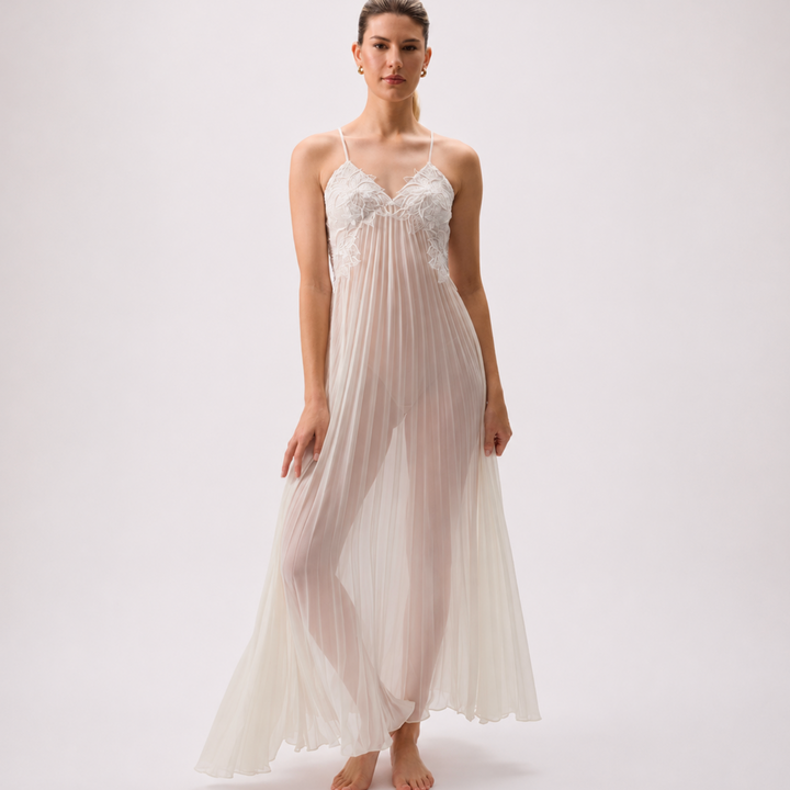 Rya Collection Delight Gown in Ivory 1024-Sleepwear-Rya Collection-Ivory-Small-Anna Bella Fine Lingerie, Reveal Your Most Gorgeous Self!