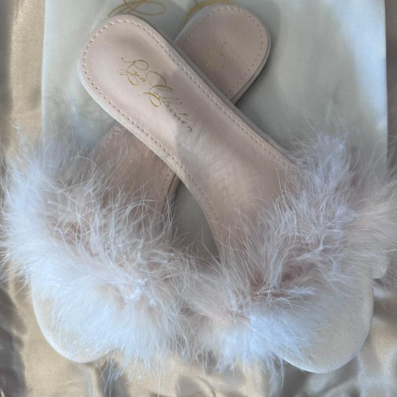 Rya Collection Feather Slippers in Champagne S01-Anna Bella Fine Lingerie-Champagne-XSmall/Small-