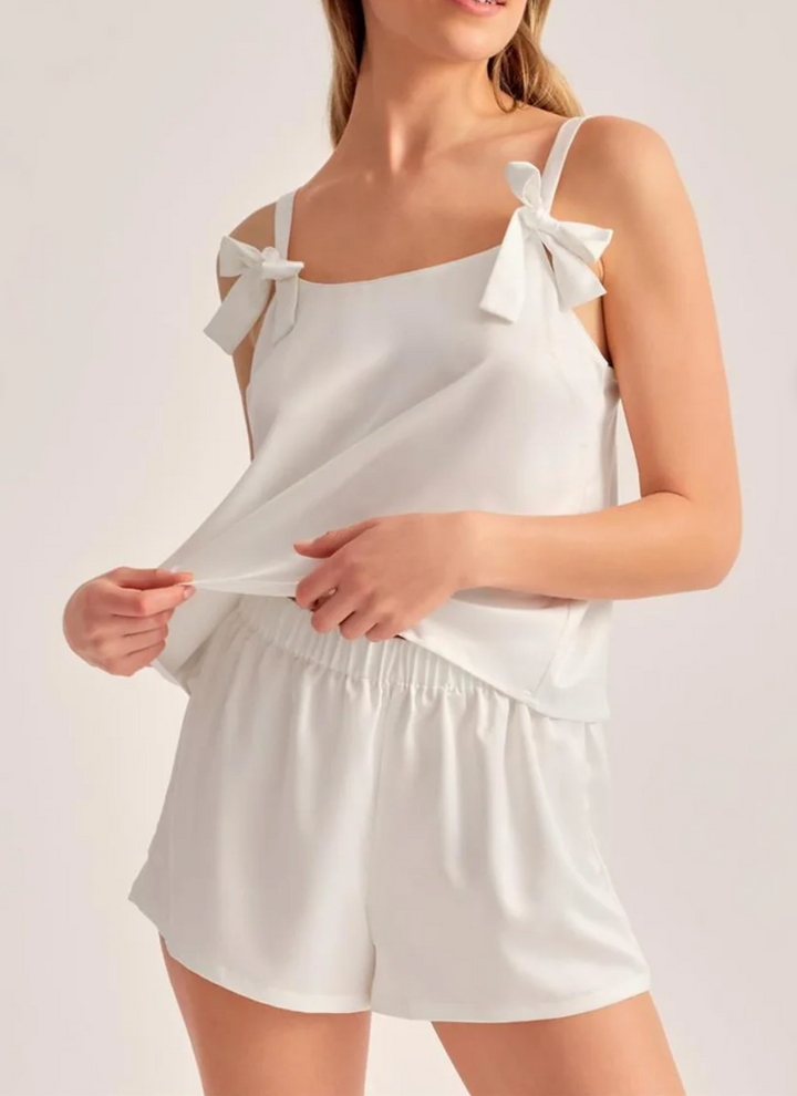 Rya Collection Halo Cami Tap Short Set 1159 in Ivory-Sleepwear-Rya Collection-Ivory-Xsmall-Anna Bella Fine Lingerie, Reveal Your Most Gorgeous Self!