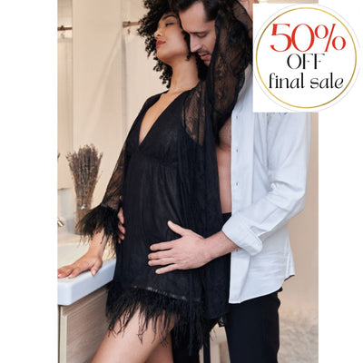 Rya Collection Jasmine Chemise 584 in Black-Loungewear-Rya Collection-Black-Small-Anna Bella Fine Lingerie, Reveal Your Most Gorgeous Self!