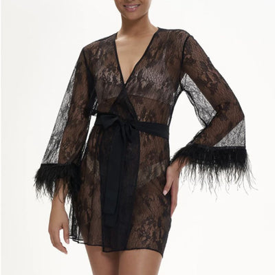 Rya Collection Jasmine Cover Up 585 in Black-Anna Bella Fine Lingerie-Black-XSmall/Small-