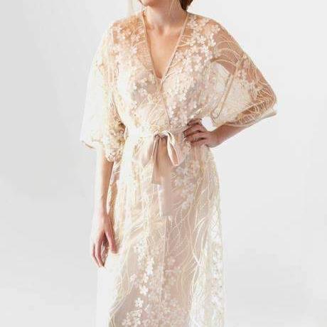 Rya Collection Kiss Robe 330-Anna Bella Fine Lingerie-Champagne-XSmall/Small-