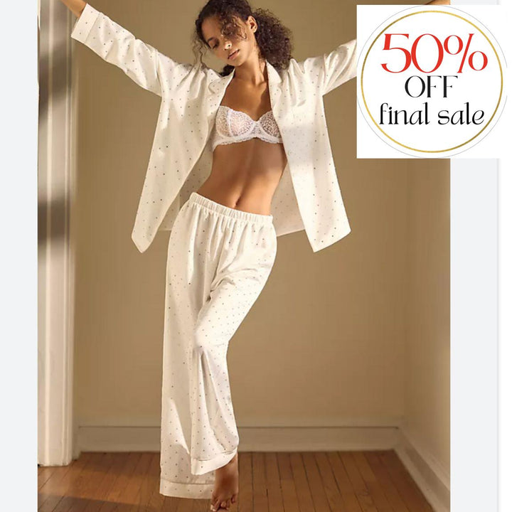 Rya Collection Marilyn PJ Set 751-Loungewear-Rya Collection-Ivory-XSmall-Anna Bella Fine Lingerie, Reveal Your Most Gorgeous Self!