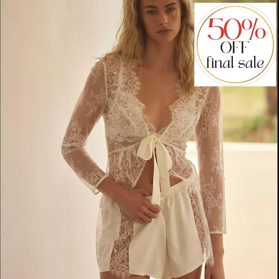 Rya Collection Serena Bralette Set with Mini Cover Up 785-Anna Bella Fine Lingerie-Ivory-XSmall-