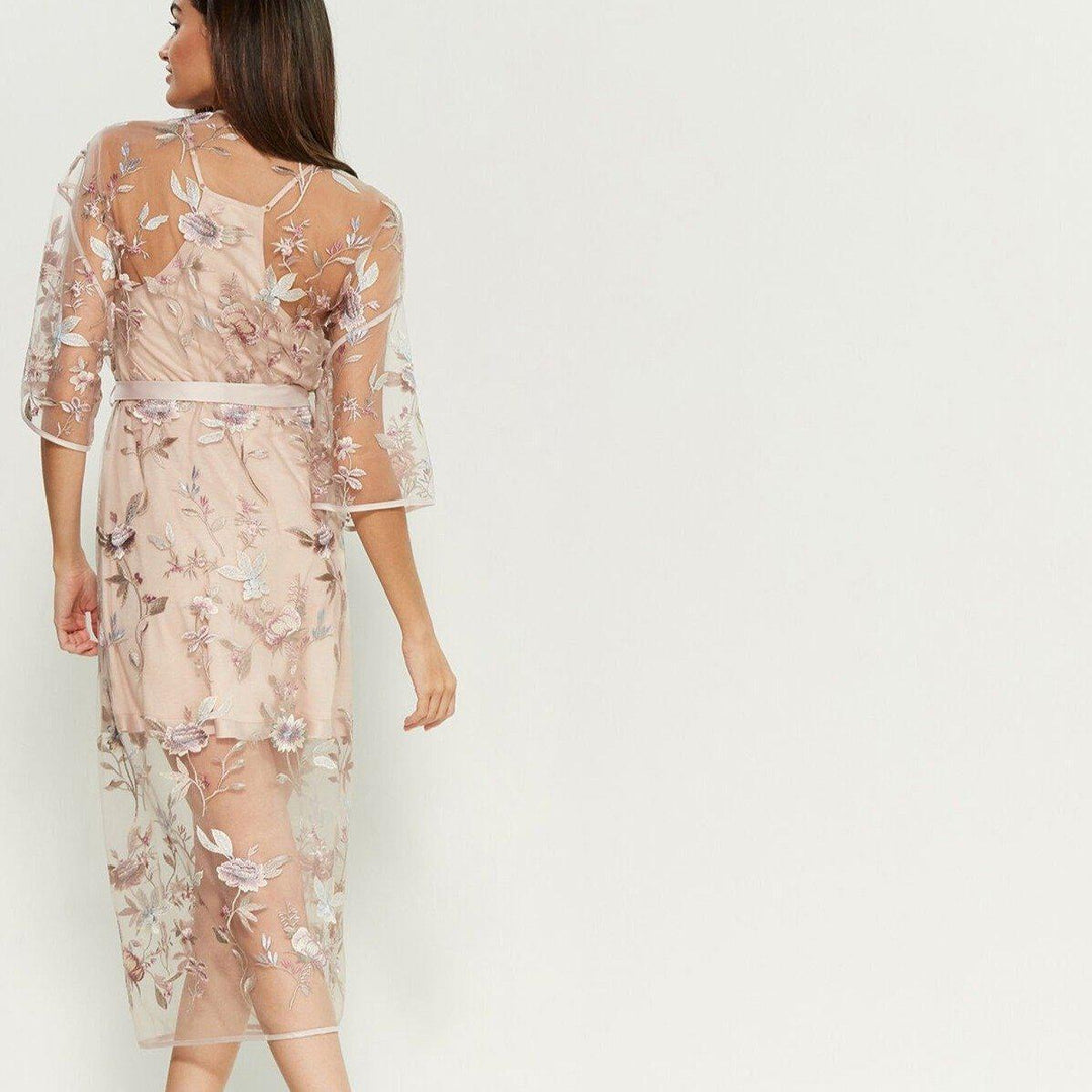 Rya Collection Stunning Long Robe 307-Robes-Rya Collection-Sepia Rose-XSmall/Small-Anna Bella Fine Lingerie, Reveal Your Most Gorgeous Self!