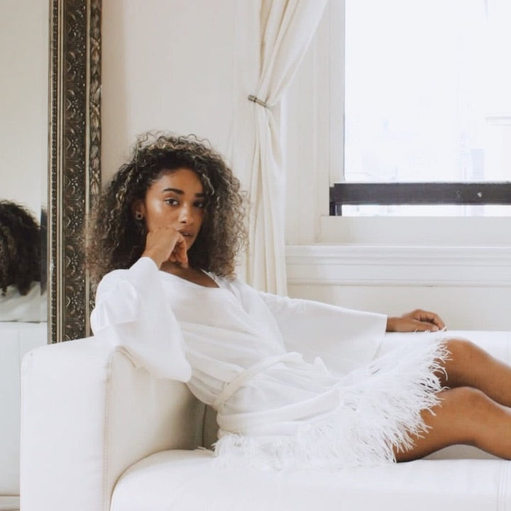 Rya Collection Swan Cover-Up with Ostrich Feathers in Ivory 394-Robes-Rya Collection-Ivory-XSmall/Small-Anna Bella Fine Lingerie, Reveal Your Most Gorgeous Self!