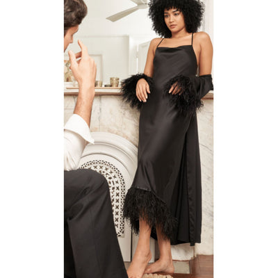Rya Collection Swan Gown 617 in Black-Loungewear-Rya Collection-Black-Small-Anna Bella Fine Lingerie, Reveal Your Most Gorgeous Self!
