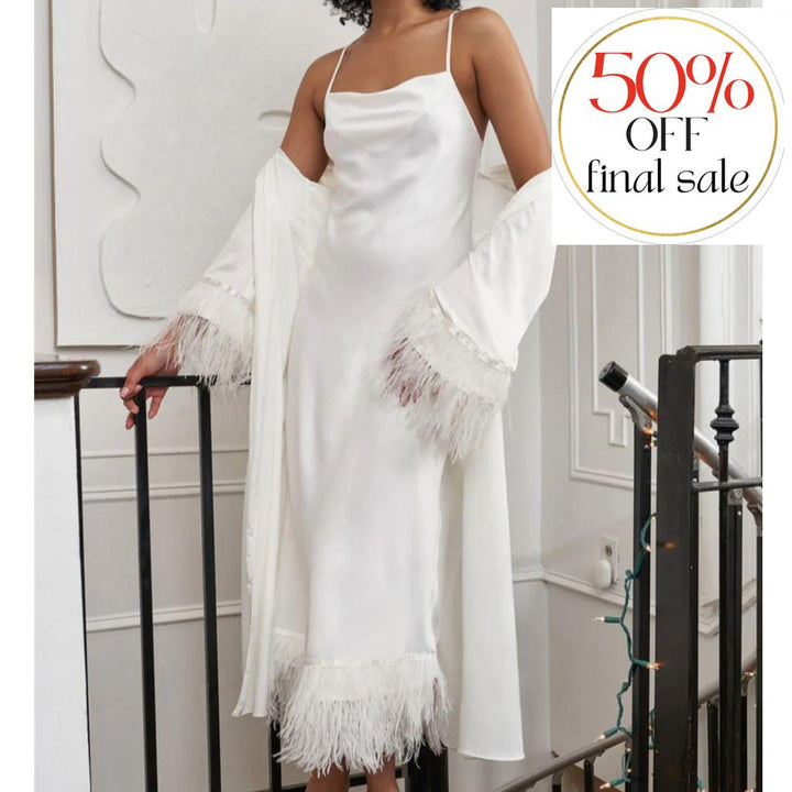 Rya Collection Swan Gown 617 in Ivory-Loungewear-Rya Collection-Ivory-Small-Anna Bella Fine Lingerie, Reveal Your Most Gorgeous Self!