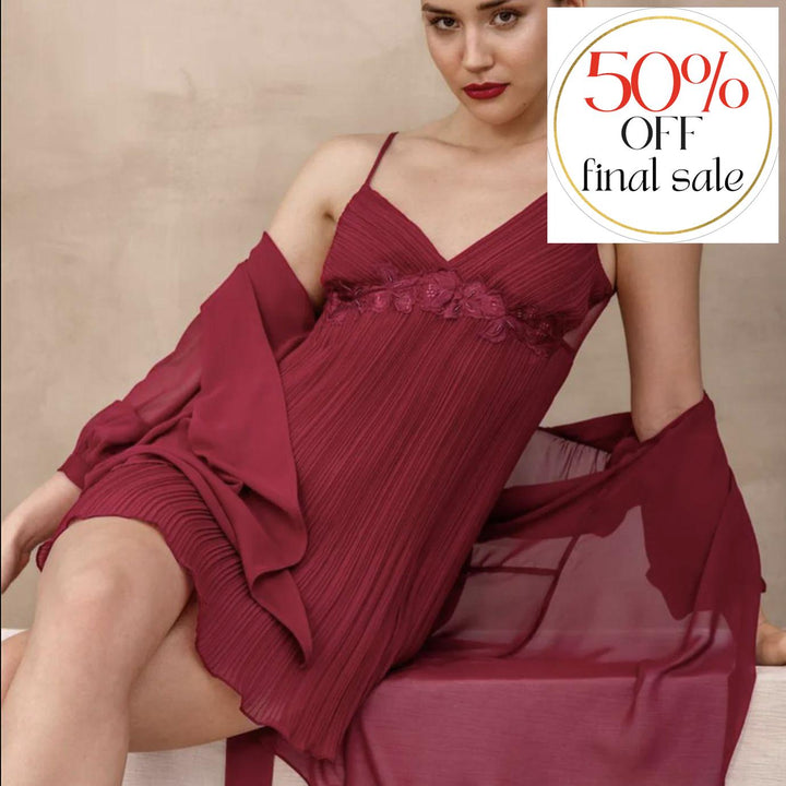 Rya Collection True Love Chemise 704-Loungewear-Rya Collection-Sangria-XSmall-Anna Bella Fine Lingerie, Reveal Your Most Gorgeous Self!