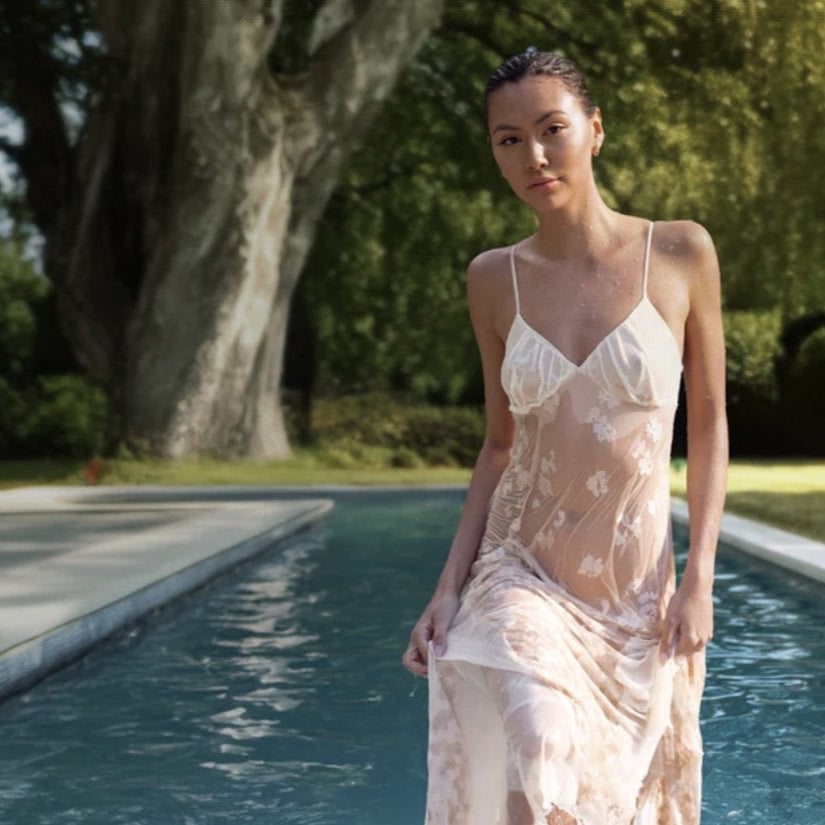 Rya Collection Vija Gown 939 in Ivory-Loungewear-Rya Collection-Ivory-XSmall-Anna Bella Fine Lingerie, Reveal Your Most Gorgeous Self!