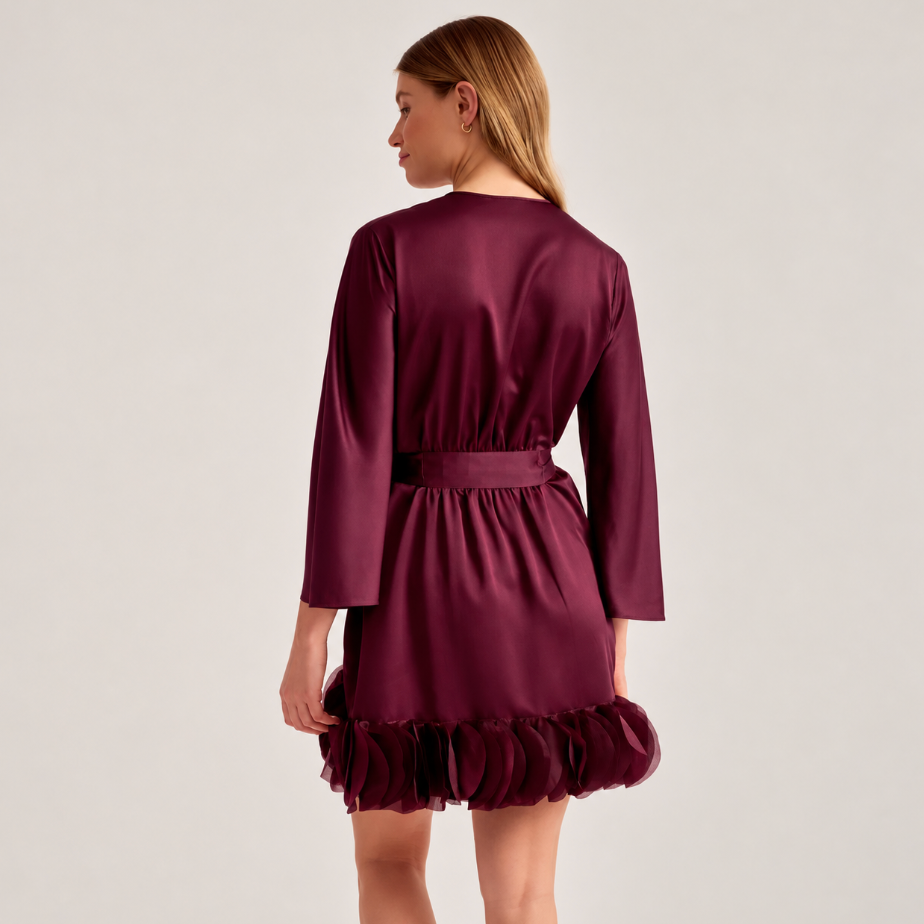 Rya Collection Villa Cover Up 1089 in Dark Cherry-Robes-Rya Collection-Dark Cherry-XSmall/Small-Anna Bella Fine Lingerie, Reveal Your Most Gorgeous Self!