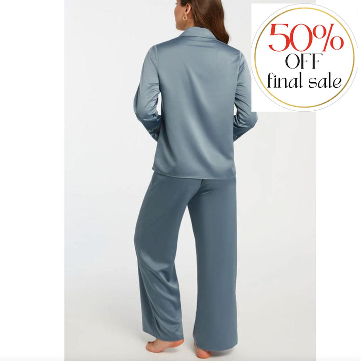Rya Collection Zinnia Pj Set 880-Loungewear-Rya Collection-Chateau Blue-XSmall-Anna Bella Fine Lingerie, Reveal Your Most Gorgeous Self!