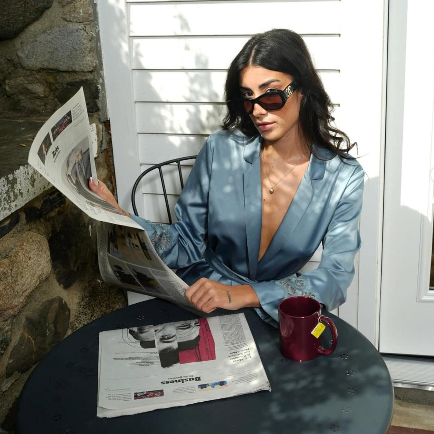 Rya Collection Zinnia Pj Set 880-Loungewear-Rya Collection-Chateau Blue-XSmall-Anna Bella Fine Lingerie, Reveal Your Most Gorgeous Self!