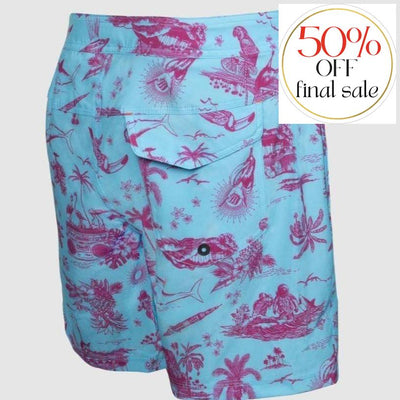 SAXX Betawave Men's 17" Swim Short in Blue Astro Surf & Turf-Anna Bella Fine Lingerie-Blue Astro Surf & Turf-30-