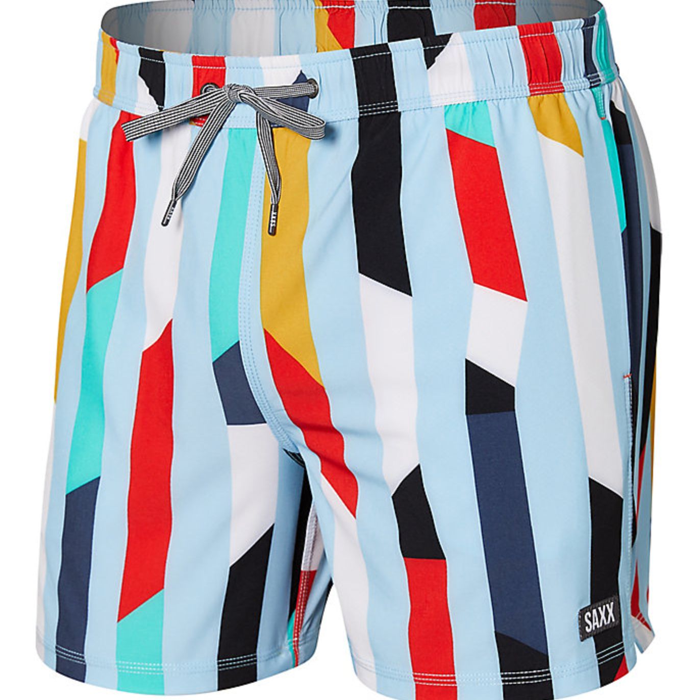 SAXX Oh Buoy Men's 5" Swim Trunks in Cutwork Stripe-Mens-SAXX-Airy Bue-Small-Anna Bella Fine Lingerie, Reveal Your Most Gorgeous Self!