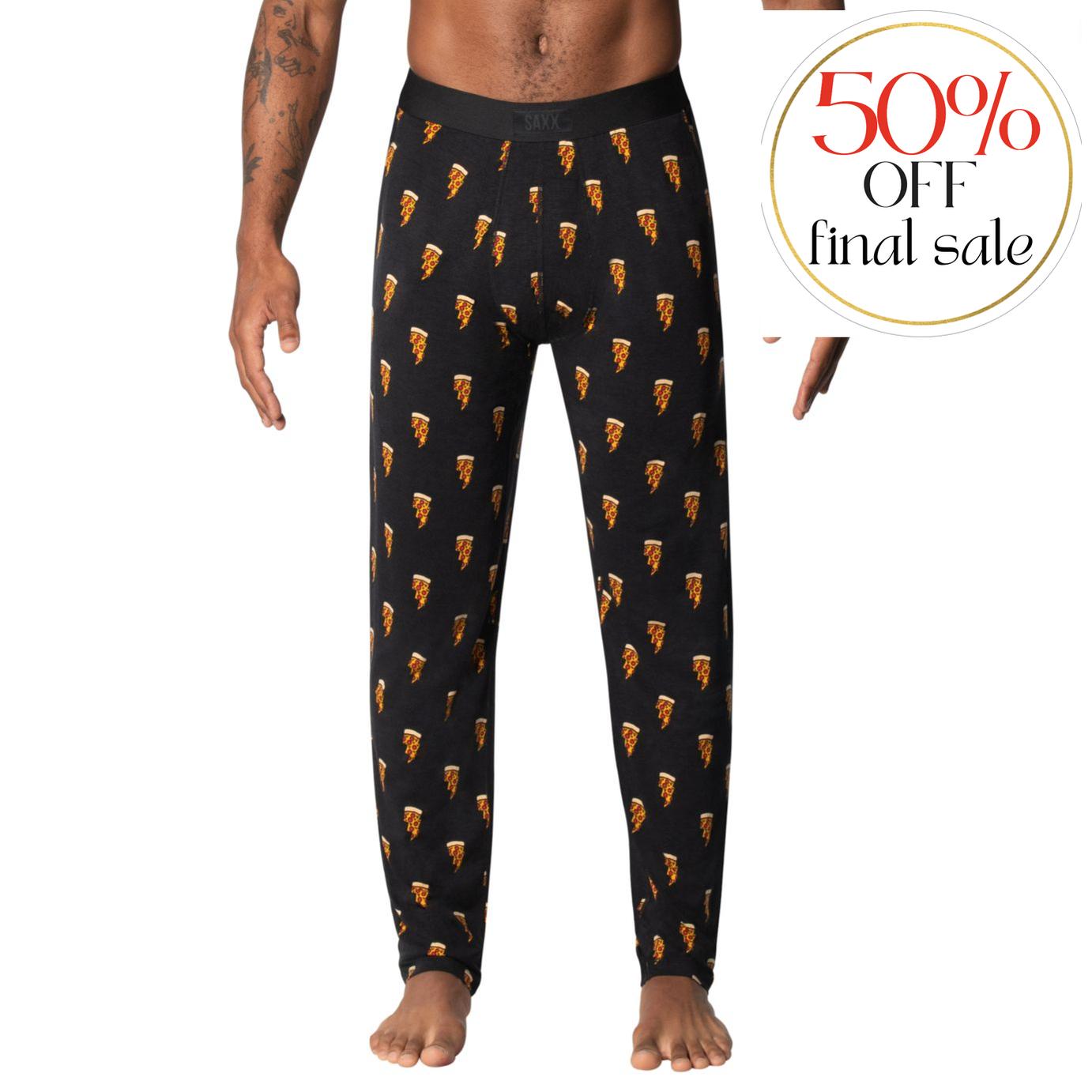 SAXX Sleepwalker Ball Park Pant in Black Pizza Bolt SXLW32-Mens-SAXX-Black Pizza Bolt-Small-Anna Bella Fine Lingerie, Reveal Your Most Gorgeous Self!