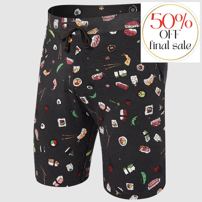 SAXX Snooze Short SXLS33-Mens-SAXX-Sushi Doobie Doo- Black-Small-Anna Bella Fine Lingerie, Reveal Your Most Gorgeous Self!