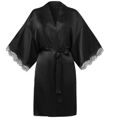 Sainted Sisters Scarlett Kimono in Black L68002-Anna Bella Fine Lingerie-Black-Small/Medium-