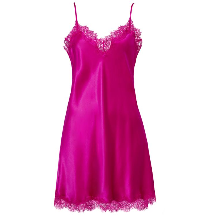 Sainted Sisters Scarlett Silk Chemise L32002-Loungewear-Sainted Sisters-Fuschia-Small-Anna Bella Fine Lingerie, Reveal Your Most Gorgeous Self!