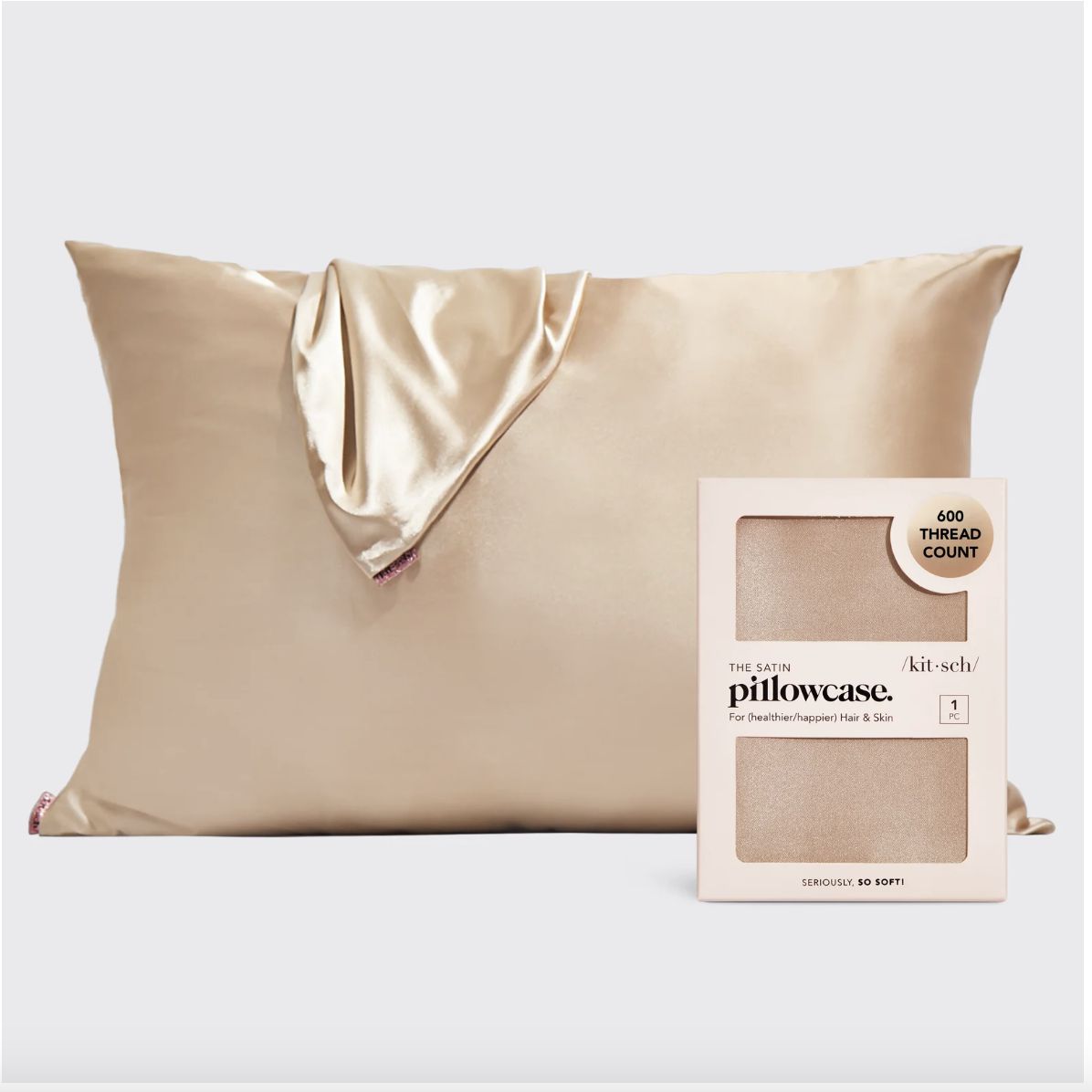 Satin Pillowcase in Champagne-Anna Bella Fine Lingerie-