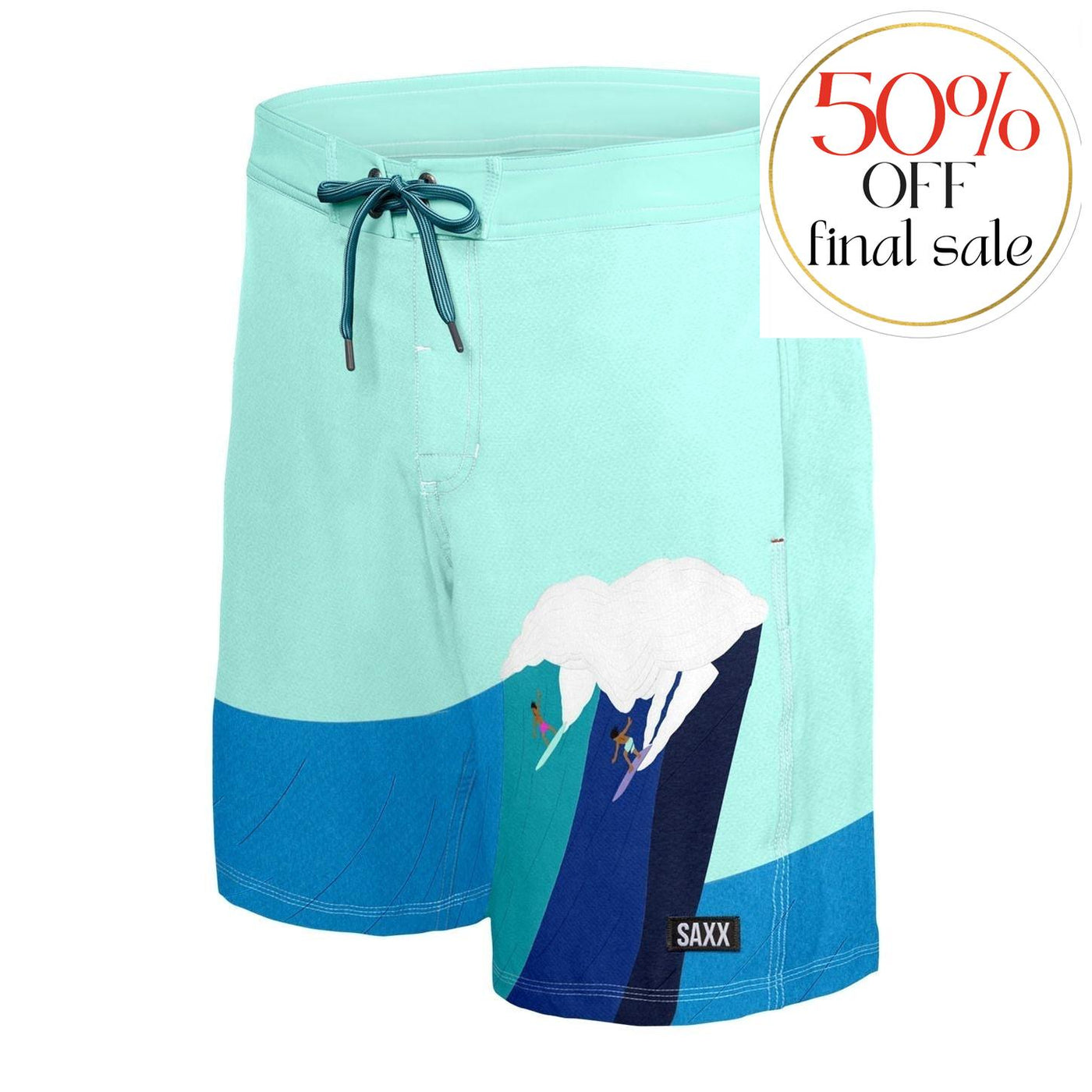 Saxx Betawave Men's 19" Swim Short in Blue Riding Giants-Mens-SAXX-Blue Riding Giants-32-Anna Bella Fine Lingerie, Reveal Your Most Gorgeous Self!